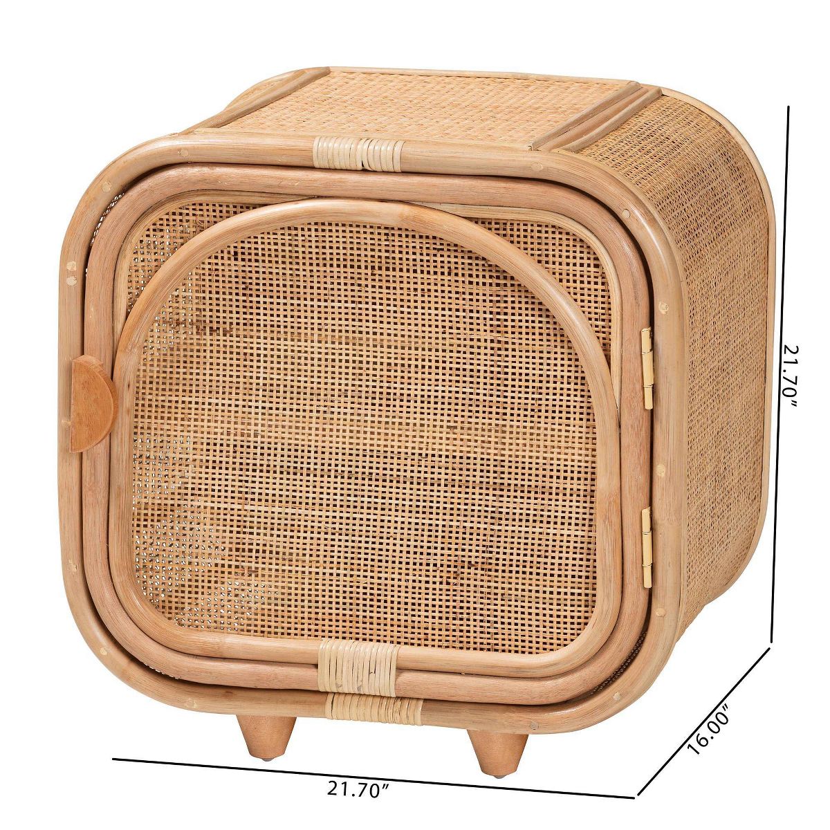 bali & pari Keita Natural Rattan Nightstand: Handcrafted, Bohemian Design, Two Shelves, No Assembly Required - thumbnail 10