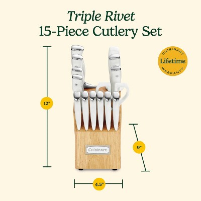 Cuisinart 15-Pc Stainless Steel Knife Block Set