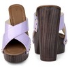 Perphy Women's Patent Platform Crisscross Strap Chunky Heels Sandals - 2 of 3