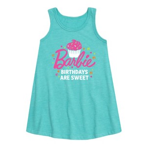 - Barbie - Barbie Birthdays Are Sweet Graphic Sleeveless Aline Dress - 1 of 3