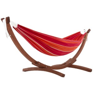 Vivere Double Cotton Hammock, Comfortable Daybed with Wood Frame, 8', Mimosa - 1 of 4