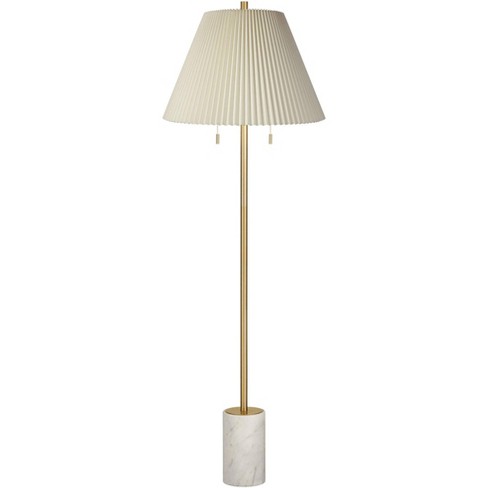 Possini Euro Design Milan Modern 66 Tall Floor Lamp Gold Metal Beige  Pleated Empire Fabric Shade For Living Room Bedroom Office : Target