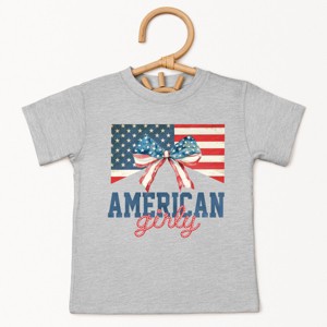The Juniper Shop American Girly Flag Coquette Toddler Short Sleeve Tee - 1 of 4