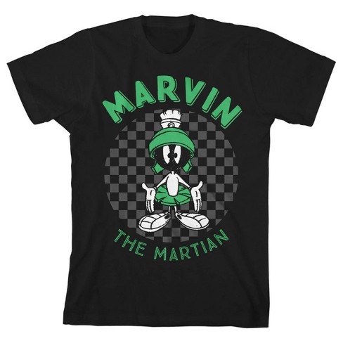 Looney Tunes Marvin The Martian Boy's Black T-shirt-xl : Target