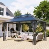 TiramisuBest 10' X 10' Hardtop Gazebo with Galvanized Steel Double Roof, Sturdy Aluminum Frame, Curtains, and Netting for Patio, Lawn, and Garden - 2 of 4