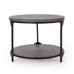 Cedarhurst Modern Industrial Round Coffee Table Gray/Black - Christopher Knight Home