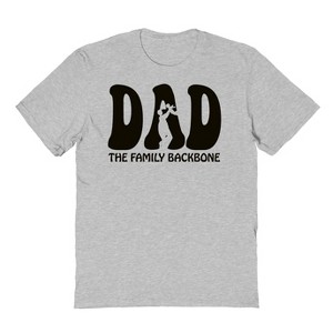 Rerun Island Men's Dad The Family Backbone Short Sleeve Graphic Cotton T-Shirt - Sport Grey L - 1 of 3
