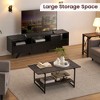 41 Inch Double Tiered Farmhouse Coffee Table with Storage Shelves, Modern Rustic Metal Rectangular Living Room Coffee Table, Decorative Furniture - 4 of 4