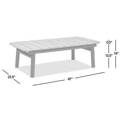 Zara 48" Teak Top Black Aluminum Patio Coffee Table