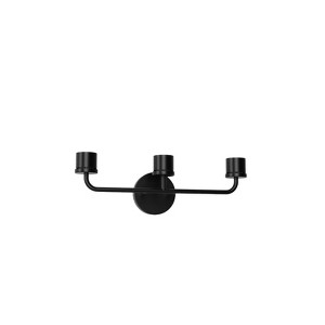 YANSUN 1-Pack 18.7 in. Mounting Frame for 3-Light Black Vanity Fixture with Round Wall Box and Curved Metal Arm - 1 of 1