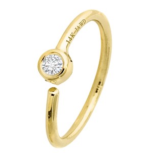 Jewelry Avalanche 20G 14K Gold Diamond Nose Hoop Ring, Bezel Set, 8mm Twist-open - 1 of 4