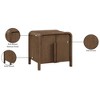 Meridina Furniture,Harmony Oak Veneer Rubberwood Nightstand - 3 of 4