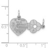 Black Bow Jewelry 14k White Gold Key and Heart Set of 2 Charm or Pendants, 23mm - 4 of 4