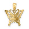 Black Bow Jewelry 14k Yellow Gold Diamond Cut Butterfly Pendant, 15mm - 3 of 4