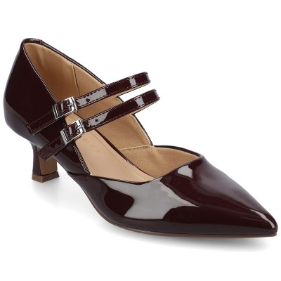 Journee Womens Carnation Medium and Wide Width Kitten Heel Mary Jane Pumps