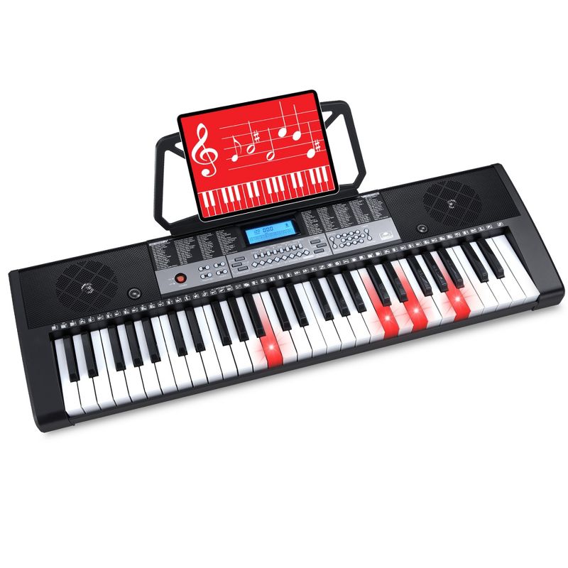 Best Choice Products 54-Key Beginners Electronic Keyboard Piano Set w/ LCD Screen, Lighted Keys, 3-Teaching Modes, 1 of 8