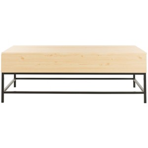 Gina Lift-Top Coffee Table - Light Oak/Black - Safavieh - 1 of 4