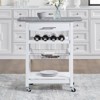 GlasFlength Kitchen Carts and Islands Modern Rolling Kitchen Cart with Spacious Storage for Kitchen, White,30”*15.75”*33.55" - 3 of 4