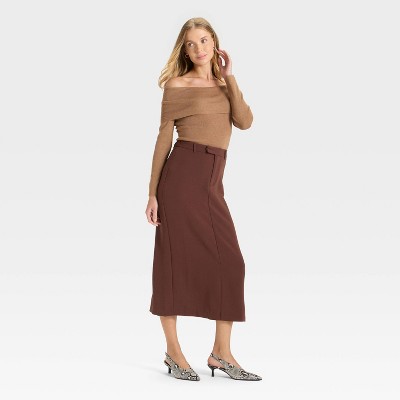 Women's Tailored Signature Crepe Maxi Skirt - A New Day | eBay