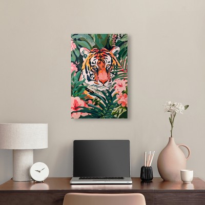 Vibrant Tropical Jungle Tiger Canvas Wall Art, 16" x 24"