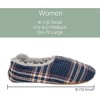 Navy Plaid Mens Plush Lined Cozy Non Slip Indoor Soft Slippers - Small - 4 of 4