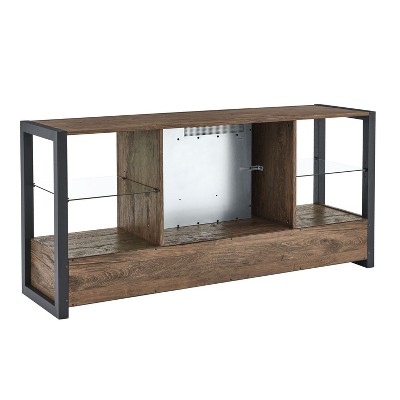 NicBex TV Stands for 60 inch TV, Entertainment Center with Electric Fireplace,TV Console for Bedroom, Living Room, Home,Brown