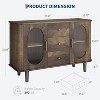 47" Buffet Cabinet & Coffee Bar, Sideboard with 3 Drawers, 2 Doors & Adjustable Shelves, Kitchen Dining Room Storage Credenza, Walnut - 2 of 4