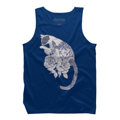 Men's Design By Humans Cat Snake Flowers Tattoo By jess1586 Tank Top