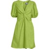 Lands' End Women's Linen Above the Knee Puff Sleeve Dress - 3 of 4