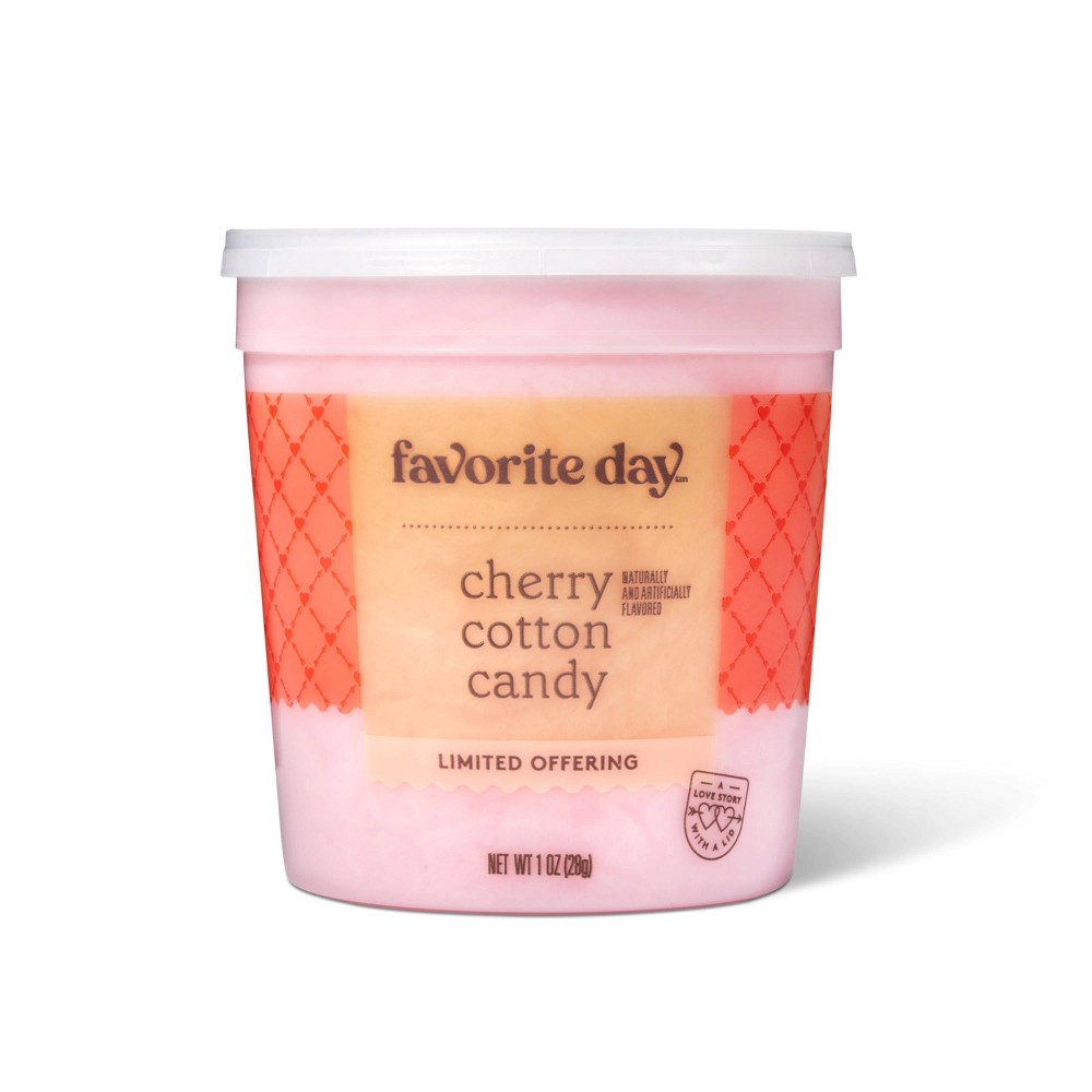 Best By 06/01/2022 Valentine's Cherry Cotton Candy Tub - 1oz - Favorite Day