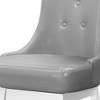 HomeRoots Set of Two 29" Gray and White Faux Leather and Solid Wood Bar Height Swivel Bar Chairs - 4 of 4