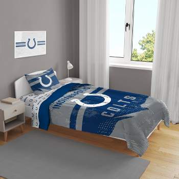 NFL Indianapolis Colts Slanted Stripe Twin Bed in a Bag Set - 4pc