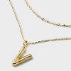 14K Gold Dipped Cubic Zirconia Duo Initial Multi-Strand Necklace - A New Day™ Gold - 4 of 4