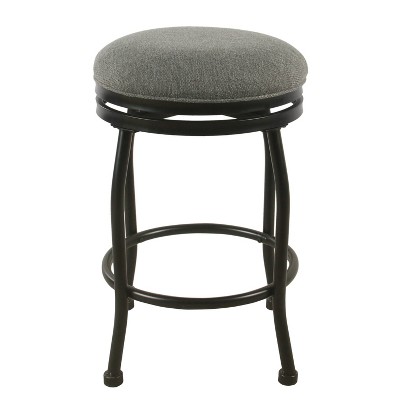 Charcoal Gray Swivel Backless Metal Counter Stool