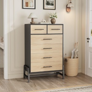 4+2 Dresser for Bedroom, 46.6" Tall Dresser, Tall Drawer with Storage Freestanding - 1 of 4