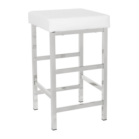 APPROVED VENDOR Work Bench Stool: 29 in Overall Ht, 29 in min to 29 in max,  No Backrest, Chrome