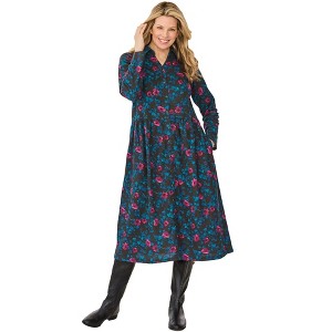 Woman Within Snap-Front Thermal Shirtdress - 1 of 4