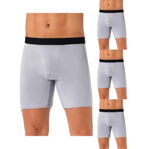 INSPIRE CHIC Men's 4 Pack Lightweight Solid Color Soft Stretch Open-fly Basic Boxer Briefs - 1 of 4