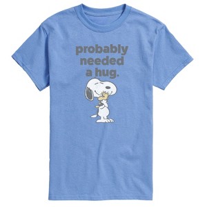 Men's - Peanuts - Snoopy Woodstock Need Hug Short Sleeve Graphic T-Shirt - 1 of 4