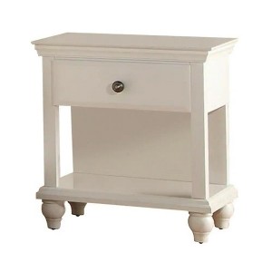 Gulches White Modern Nightstand with Drawer and Open Shelf - 1 of 4