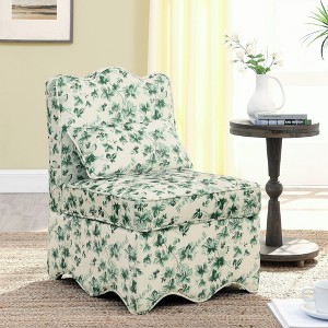 PAGED Accent Chair with Soft Seat Cushion, Matching Pillow and Waist Cushion, Suitable for Living Room, Bedroom, PINK - 1 of 4