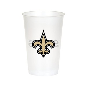 20oz 24ct New Orleans Saints Football Reusable Cups: NFL Plastic Stadium Drinkware, Team Logo, Super Bowl Event - 1 of 3