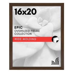 Americanflat 16x20 Poster Frame in Walnut with Polished Plexiglass - Horizontal and Vertical Formats with Included Hanging Hardware - 1 of 4