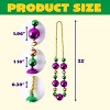 Joyfy 3 Pcs Mardi Gras Jumbo Bead Necklaces, 44" Gold Green Purple Beaded Chains for Parade Party Favors and Costume Dress Up Accessories - 3 of 4
