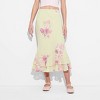 Women's Ruffle Midi A-Line Skirt - Wild Fable™ Light Yellow Floral - 2 of 3
