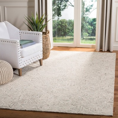 Light Blue Handmade Wool Abstract 6' x 9' Area Rug