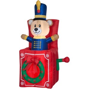 Gemmy Animated Christmas Airblown Inflatable Bear Pop Up, 5 ft Tall, Multicolored - 1 of 2