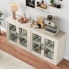 COZONY Modern Buffet Cabinet with Glass Doors, Farmhouse Style Storage Sideboard for Dining Room Living Room Entryway - 4 of 4