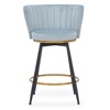PAGED Bar Stools Set of 2 Modern Swivel Upholstered Counter Stools with Back and Metal Legs Counter Height Bar Stools for Pub, Dining Room - 3 of 4