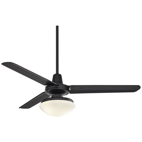 52 LED Ceiling Fan Light with 3 Blades & Glass Shade & Remote Control in  Black & Walnut